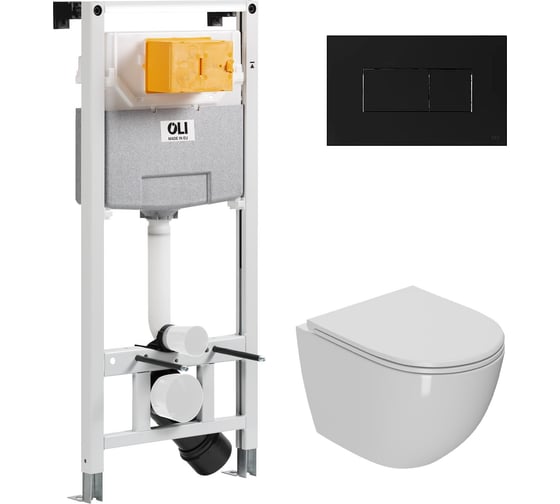 Сет Point инсталляцияoli 120 eco sanitarblock pneumatic + панель karisma, черный soft + унитаз афина 879235pKA03+PN41041