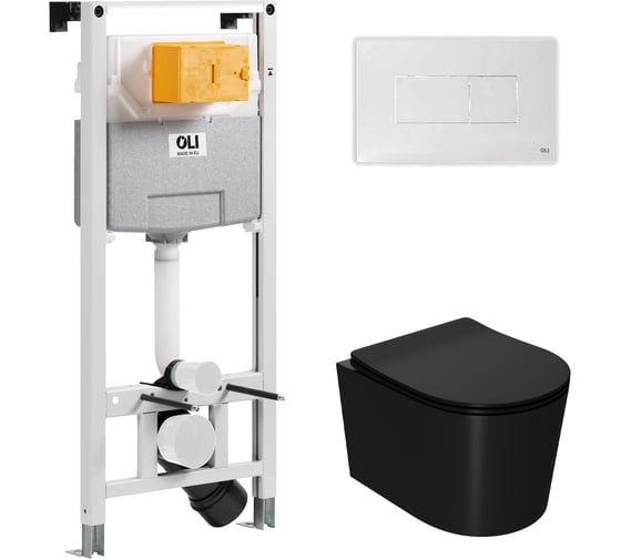 Сет Point инсталляцияoli 120 eco sanitarblock pneumatic + панель karisma, белый + унитаз веста, чёрный мат 879235pKA01+PN41701BM
