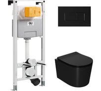 Сет Point инсталляцияoli 120 eco sanitarblock pneumatic + панель karisma, черный soft+ унитаз веста, чёрный 879235pKA03+PN41701BM