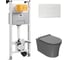 Сет Point инсталляцияoli 120 eco sanitarblock pneumatic + панель karisma, белый + унитаз вега, серый матовый 879235pKA01+PN41711GM 1