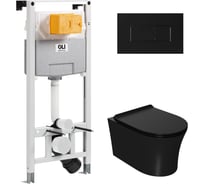 Сет Point инсталляцияoli 120 eco sanitarblock pneumatic + панель karisma, черный soft+ унитаз вега, чёрный 879235pKA03+PN41711BM