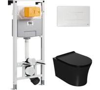 Сет Point инсталляцияoli 120 eco sanitarblock pneumatic + панель karisma, белый + унитаз вега, чёрный мат 879235pKA01+PN41711BM