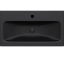 Мебельная раковина AM.PM Gem керамическая, 75 см, встроенная, черный матовый M90WCC0752BM