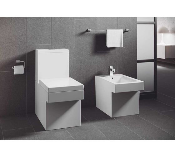Напольный безободковый унитаз Grohe Cube Ceramic универсальный выпуск, без бачка и сиденья, альпин-белый 3948400H