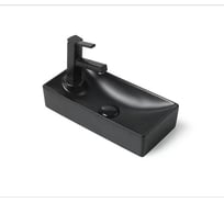 Керамическая накладная/подвесная раковина Santi Line чёрная матовая, правая SL-2009RMB