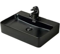 Керамическая раковина Santi Line матовая чёрная накладная SL-1003MB