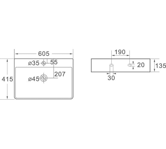 Керамическая раковина Santi Line матовая чёрная накладная SL-1003MB