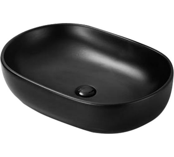 Керамическая раковина Santi Line матовая чёрная накладная SL-1017MB 1
