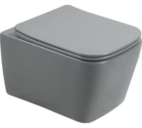 Подвесной безободковый унитаз Santi Line серый матовый, сиденье микролифт SL-5007MG