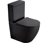 Напольный безободковый унитаз Santi Line чёрный матовый, сиденье микролифт SL-5016MB