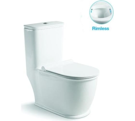 Напольный безободковый унитаз Santi Line сиденье микролифт, арматура GEBERIT SL-5019