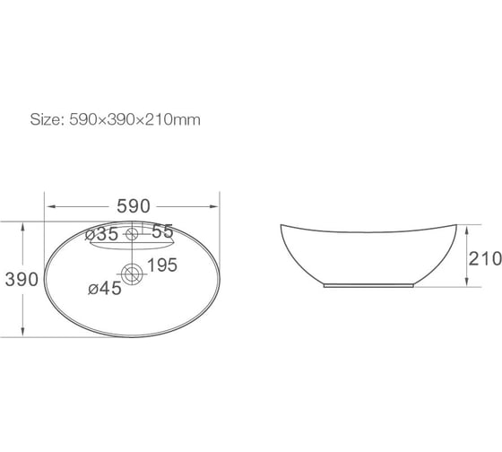 Керамическая накладная раковина Santi Line SL-1022