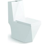 Напольный безободковый унитаз Santi Line моноблок, сиденье микролифт, арматура GEBERIT SL-5013