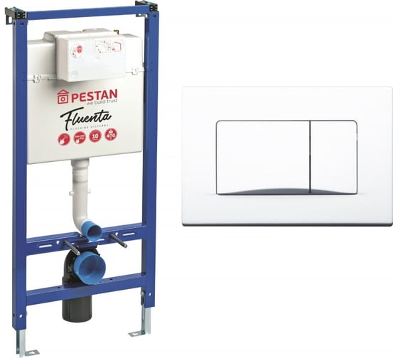 Инсталляция в комплекте с кнопкой Pestan Fluenta Active белый SET40006356AW 1