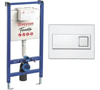 Инсталляция в комплекте с кнопкой Pestan Fluenta Diamond белый SET40006356DW