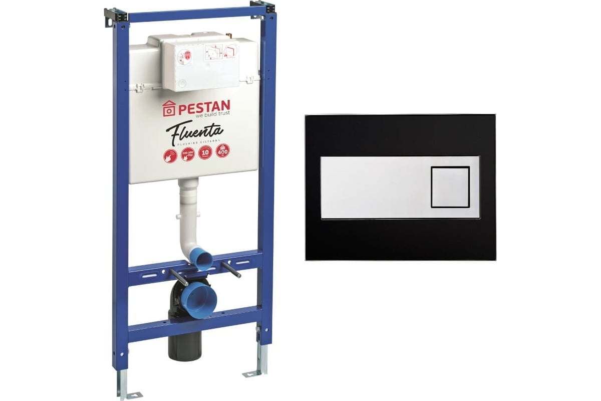 Инсталляция в комплекте с кнопкой Pestan Fluenta Diamond черный ...