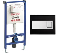 Инсталляция в комплекте с кнопкой Pestan Fluenta Diamond черный SET40006356DB