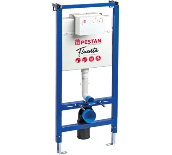 Сет Pestan FLUENTA унитаз + крышка-сиденье + рама + клавиша смыва ONYX ЧЕРНАЯ S SET40006661OB