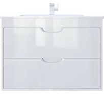 Тумба с раковиной для ванной Uperwood Modul 80 см, подвесная, глянцевая, белая 393020559
