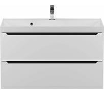Тумба с раковиной для ванной Uperwood Tanos 90 см, подвесная, белая/графит 29111020232