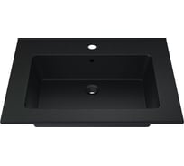Полувстраиваемая раковина для ванной Uperwood Parma Quartz 65 см, черная матовая, космос 291003003