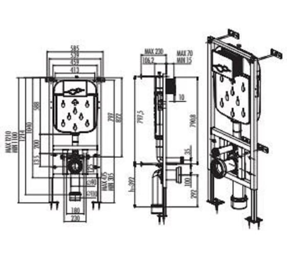 Комплект Creavit perla tpl eo lift, унитаз, инсталляция, кнопка хром глянец 3205165