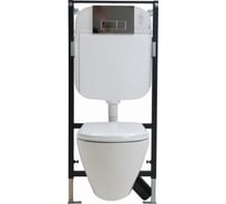 Комплект Creavit terra dpl eo lift, унитаз, инсталляция, кнопка, хром глянец 3255189