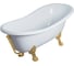 Ванна Migliore MARKIZA 185x82xH74 см, на лапах "LEONE" LUX, белая, слив/перелив золото 31876 3