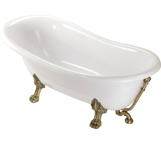 Ванна Migliore MARKIZA 185x82xH74 см, на лапах "LEONE" LUX, белая, слив/перелив бронза 31875
