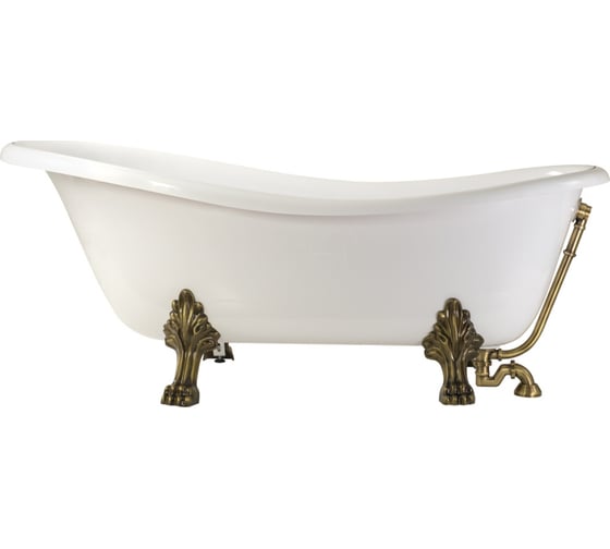 Ванна Migliore MARKIZA 185x82xH74 см, на лапах "LEONE" LUX, белая, слив/перелив бронза 31875