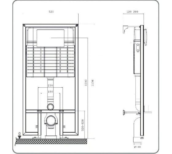 Инсталляция BETTOSERB Sava Fix Slim в комплекте клавиша смыва белый глянец SET SET40006470