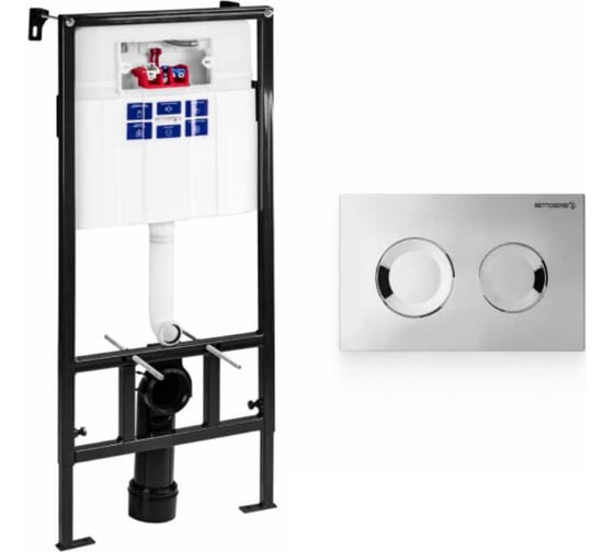 Инсталляция BETTOSERB Sava Fix Slim в комплекте клавиша смыва хром глянец SET4 SET40006469