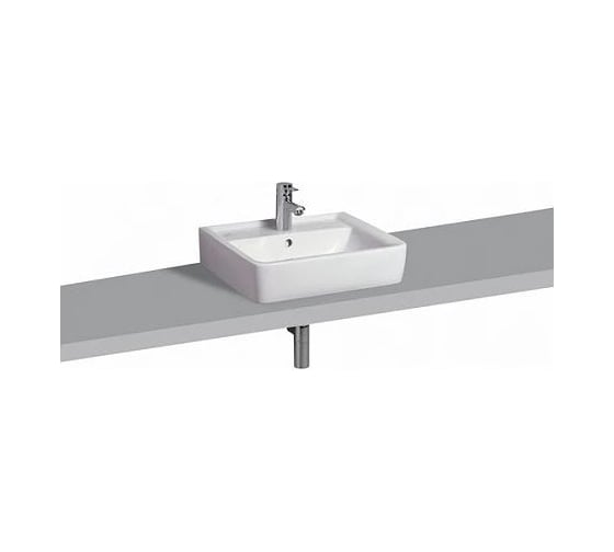 Мебельная раковина GEBERIT 225155000 Renova Nr.1 Plan с отв., с переливом 550x440 мм 00000045998