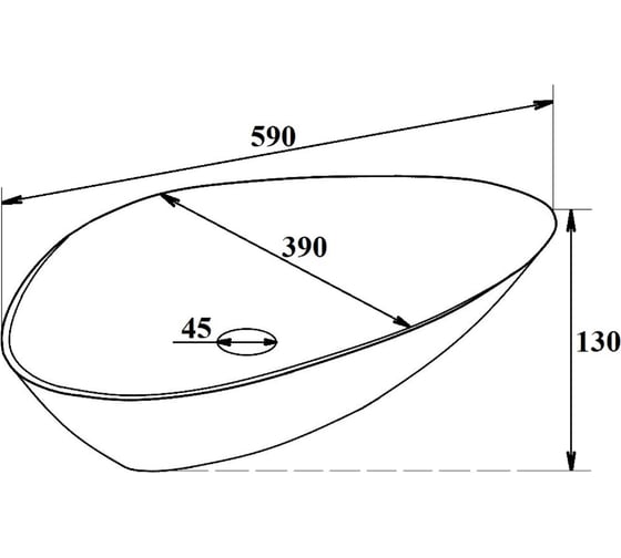 Умывальник мебельный Runo TERZO 60 (треугол.) 00-00001360