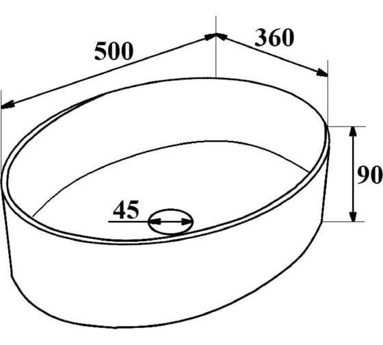 Умывальник мебельный Runo OVALE 50 (овал) 00-00001359