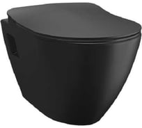 Унитаз подвесной Creavit черный матовый, с легкосъемным сиденьем из дюропласта, микролифтом YD.SET.004.14