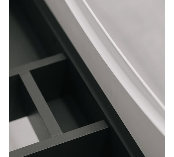 Тумба подвесная BOND Cube 80см белая глянцевая с чёрной раковиной S05-808 T01800-S05B