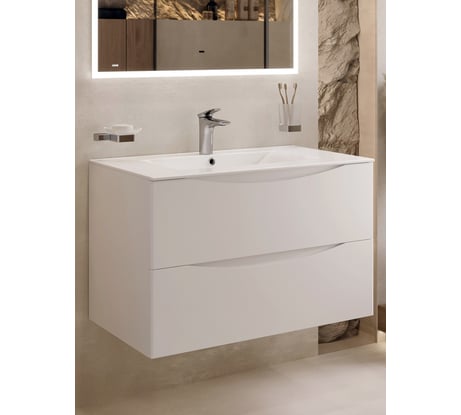 Тумба c раковиной подвесная белая BOND T01805-S05W