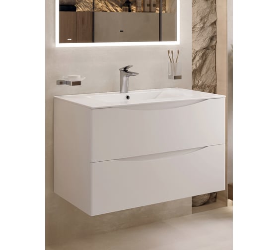 Тумба c раковиной подвесная белая BOND T01805-S05W 1