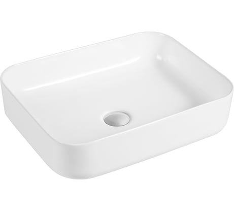 Раковина BOND керамическая накладная прямоугольная 50х39х13см белая S54-500