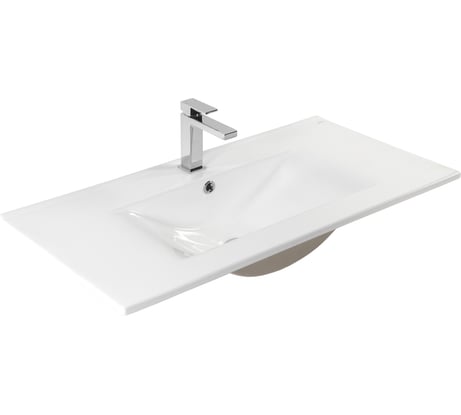 Раковина встраиваемая прямоугольная BOND 91,5х46х17см керамическая белая с переливом S05-900