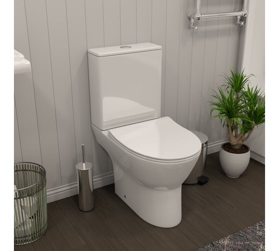 Напольный унитаз Teymi Ritta безободковый, сиденье микролифт T40803 ЦБ-00267141