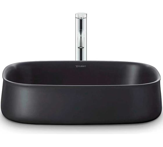 Раковина DURAVIT 2373551379 ZENCHA 550x390 мм, шлифованная, без перелива, сливной клапан с керам. крышкой, вкл.крепление, Anthrazit Matt 00000128372