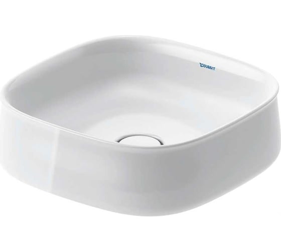 Раковина DURAVIT 2373420079 ZENCHA 420x420 мм, шлифованная, без перелива, сливной клапан с керамической крышкой в комплекте, вкл.крепление 00000128367 1