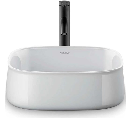 Раковина DURAVIT 2373420079 ZENCHA 420x420 мм, шлифованная, без перелива, сливной клапан с керамической крышкой в комплекте, вкл.крепление 00000128367