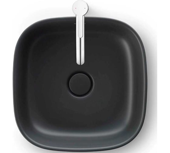 Раковина DURAVIT 2373421379 ZENCHA 420x420 мм, шлифованная, без перелива, сливной клапан с керамич. крышкой, вкл.крепление, Anthrazit Matt 00000128369