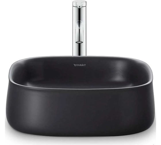 Раковина DURAVIT 2373421379 ZENCHA 420x420 мм, шлифованная, без перелива, сливной клапан с керамич. крышкой, вкл.крепление, Anthrazit Matt 00000128369