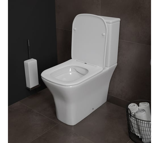 Унитаз напольный Teymi Helmi Pro безободковый, сиденье микролифт T40305 ЦБ-00267139
