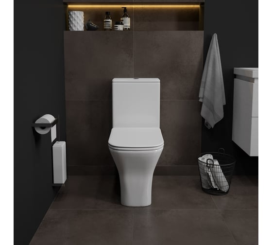 Унитаз напольный Teymi Helmi Pro безободковый, сиденье микролифт T40305 ЦБ-00267139