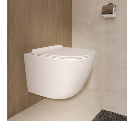 Унитаз подвесной безободковый белый с сиденьем с микролифтом BOND F01-10